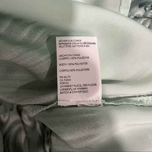 Silence + Noise Sage Green Print Button Down Long Sleeve Blouse - Picture 9 of 10